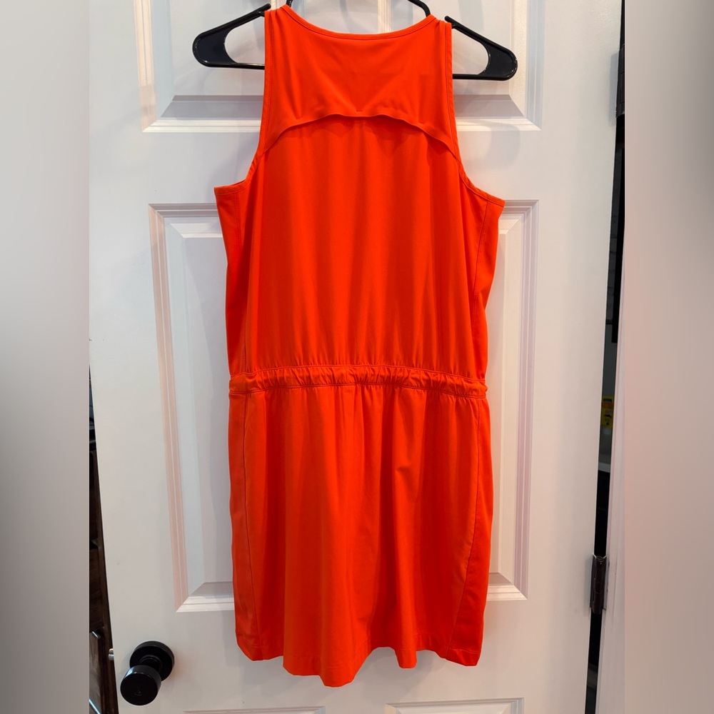 Athleta bright red Zip-Front Drawstring Tank Dress - Picture 2 of 5